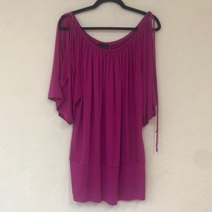 Torrid Brand Women's Open Shoulder Raspberry Scoop Neck Tunic Blouse-2XL-NWOT